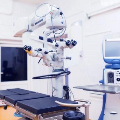 cataract surgery lasik device ophthalmology operation room. surgery background. surgical microscope